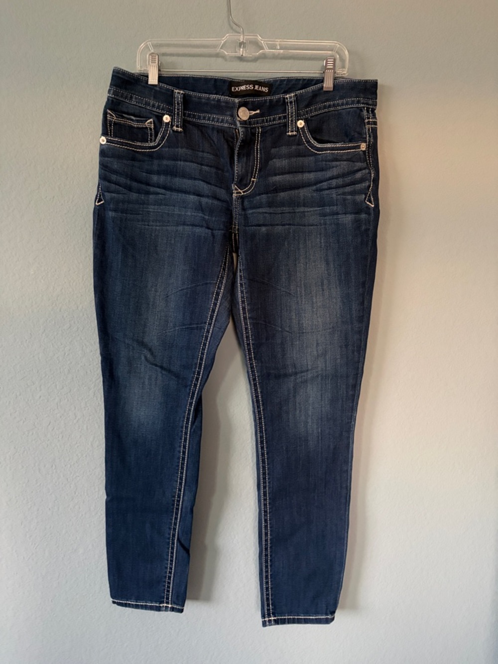 Express Dark Blue Ankle Slim Jeans
